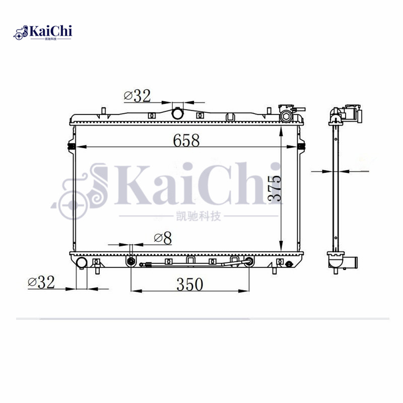 1897 Aluminum Core Radiator Hyundai Elantra 1.8L/2.0L 1996-2000 / Hyundai Tiburon 1.8L/2.0L 1997-2001