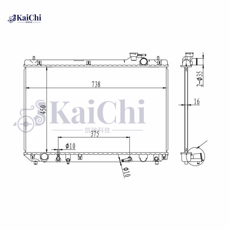 2452 Replacement Radiator Toyota Highlander 3.0L 2001-2003 Without Towing Package