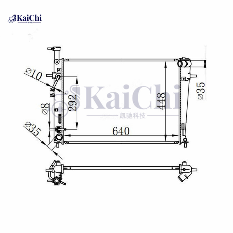 13070 Replacement Auto Radiator Hyundai Tucson 2.7L 2005-2009
