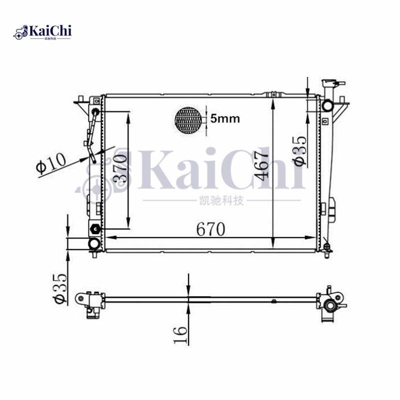 13194 Engine Cooling Radiator Hyundai Santa Fe 2.4L/3.3L/3.5L 2010-2019 / Kia Sorento 2.4L/3.3L/3.5L 2011-2015