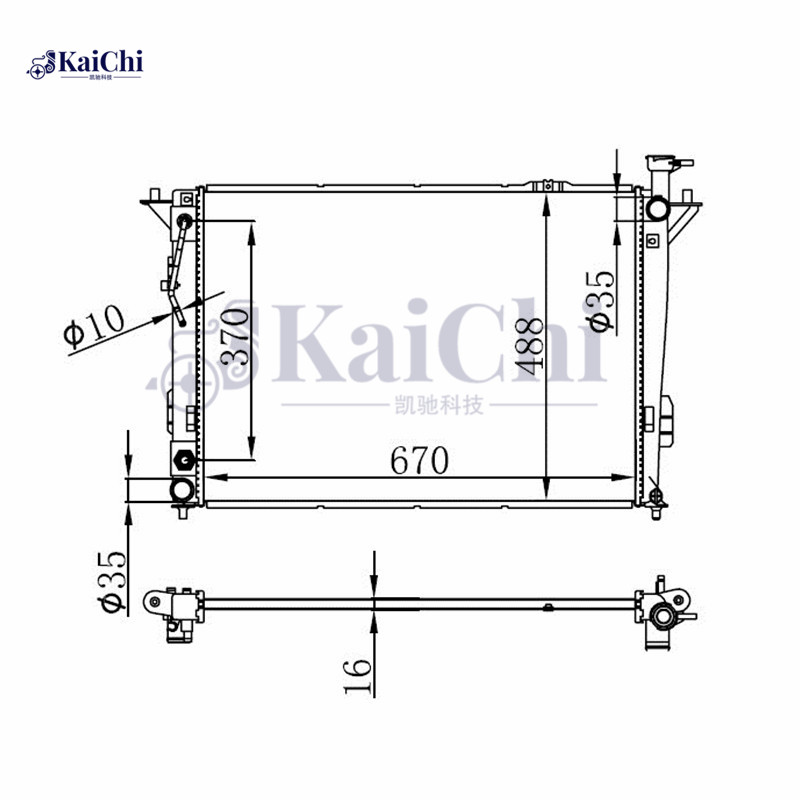 13194 Engine Cooling Radiator Hyundai Santa Fe 2.4L/3.3L/3.5L 2010-2019 / Kia Sorento 2.4L/3.3L/3.5L 2011-2015