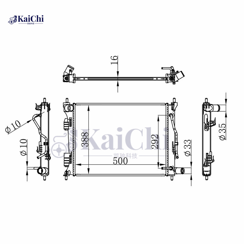 13253 Car Cooling Radiator Hyundai Accent 1.6L 2012-2017 / Kia Rio 1.6L 2012-2017 / Dodge Attitude 1.4L/1.6L 2012-2014