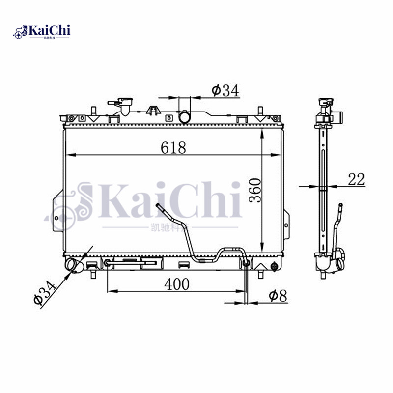 67480 Engine Cooling Radiator Hyundai Matrix FC 1.6L/1.8L/1.5CRDi 2001-2010 / Hyundai Lavita MK I PN8 1.6L/1.8L 2001-2010 / Hyundai Elantra Lavita MK I PN8 1.6L/1.8L 2002-2005