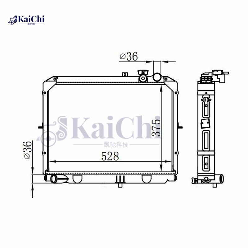 66645 Auto Coolant Radiator Kia Pregio Van TB 2.7D 1997- Manual / Kia Besta Van TB 2.7D 1997- Manual / Kia Carens II MPV FJ 2.0CRDi 2002- Manual / Kia X-Trek II MPV FJ 2.0CRDi 2002- Manual