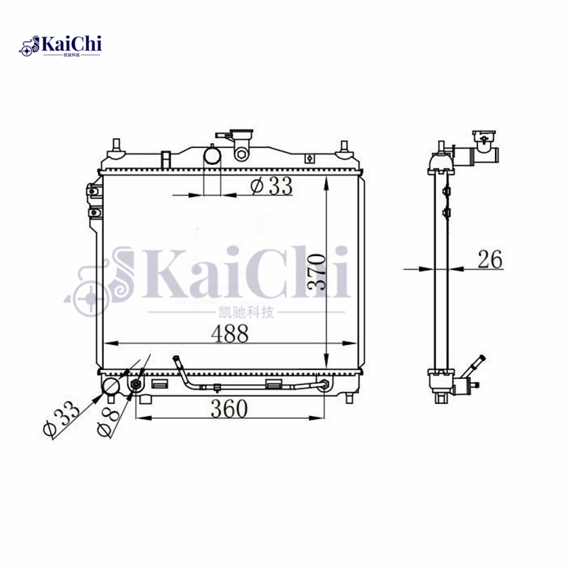 67487 OE Replacement Radiator Hyundai Getz TB 1.4i 2005-2010 / Hyundai Getz TB 1.6L 2002-2006