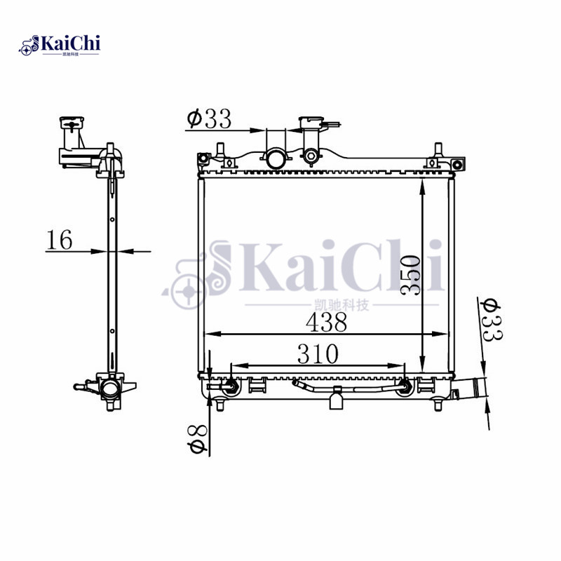 67547 Coolant Radiator Hyundai i10 MK I PA G4LA 1.0L 2011-2017 / Hyundai i10 MK I PA G4LA 1.2L 2007-2013 / Hyundai i10 MK I PA G4LA 1.2LPG 2010-2013