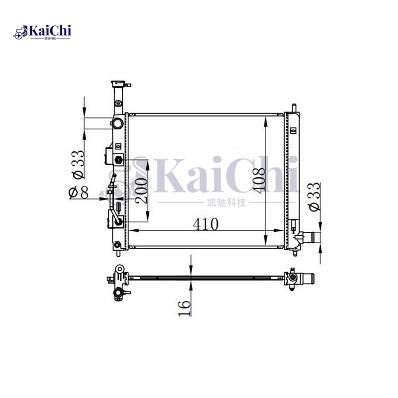 606866 Coolant Radiator Kia Picanto III JA G3LA 1.0L 2017- / Kia Picanto III JA G3LD 1.0LPG 2017- / Kia Picanto III JA G4LA 1.2L 2017-