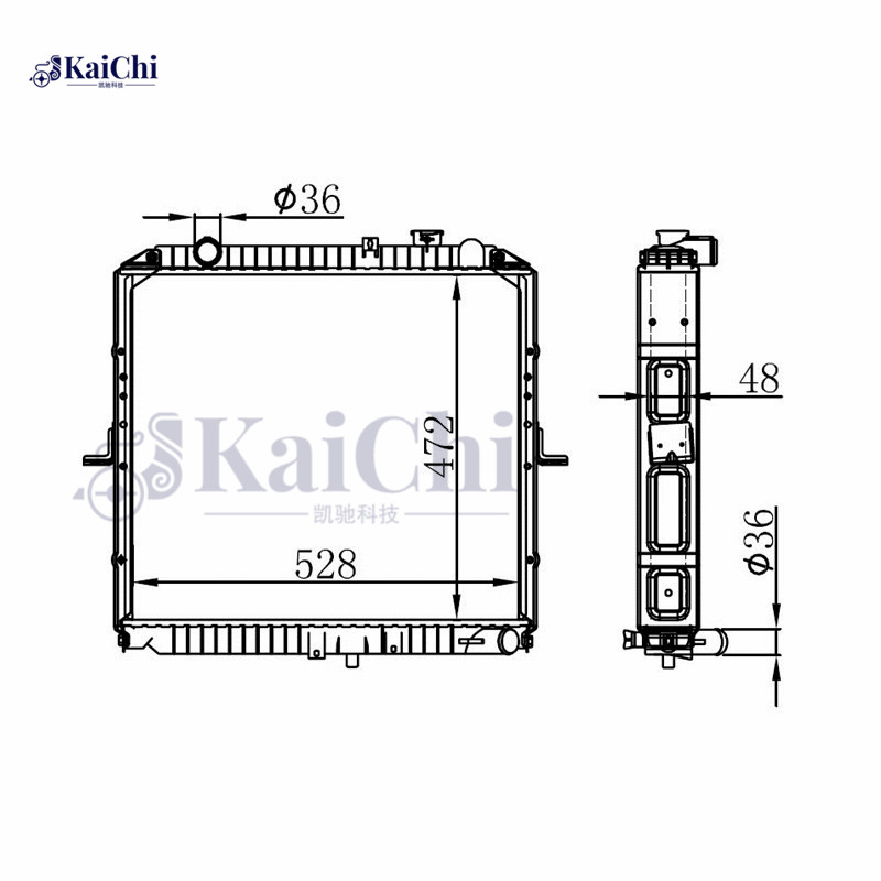 66622 Engine Cooling Radiator Kia Bongo Platform/Chassis 2.4 TDCi 2003- Manual / Kia K2500 Platform/Chassis SD 2.5 D 2003- Manual