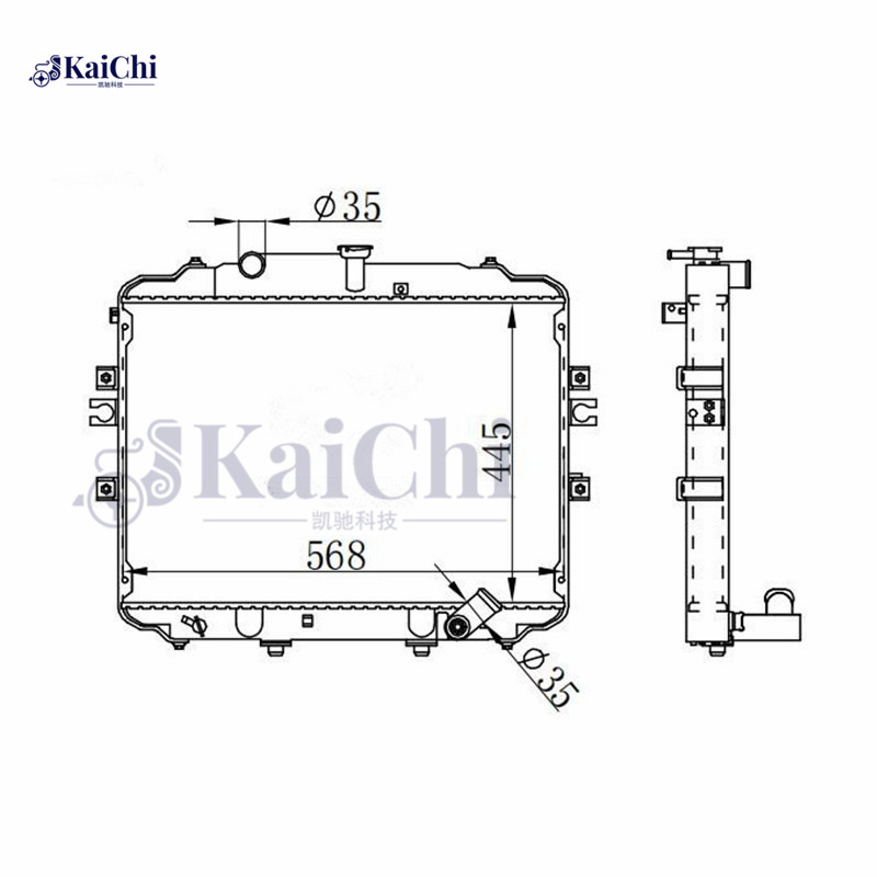 66996 Engine Cooling Radiator Hyundai H100 AU Truck D4BH TDCi 2.5L 2003-2006 Manual / Hyundai H100 Truck 4D56T TD 2.5L 2006- Manual / Hyundai H100 Truck D4BH TDCi 2.5L 2004-2006 Manual / Hyundai H100 Truck D4CB CRDi 2.5L 2015- Manual / Hyundai H100 Truck