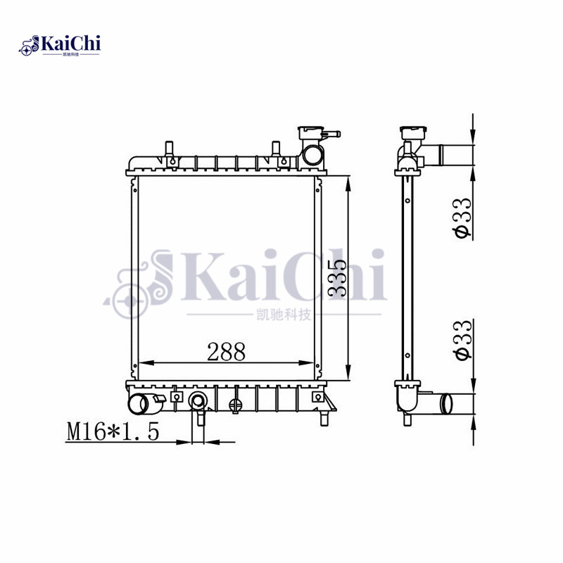 67022 Engine Cooling Radiator Hyundai Accent Admire MK II G4EA 1.3L 1999-2005 / Hyundai Accent Admire MK II G4FK 1.5L 1999-2005 / Hyundai Excel G4EA 1.3L 1999-2006 / Hyundai Excel G4EB 1.5L 2000-2005