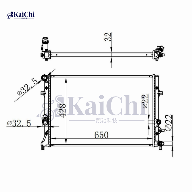 65295 Engine Cooling Radiator For 10-13 Audi A3/Skoda Octavia II/10-15 Volkswagen Caddy III/Touran 1.2 TSI