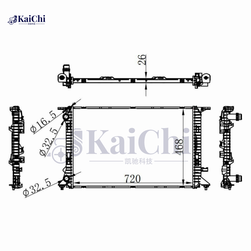 13679 Engine Coolant Radiator For 09-16 Audi A4 A5/12-18 A6/15-18 Q3 Quattro 2.0L
