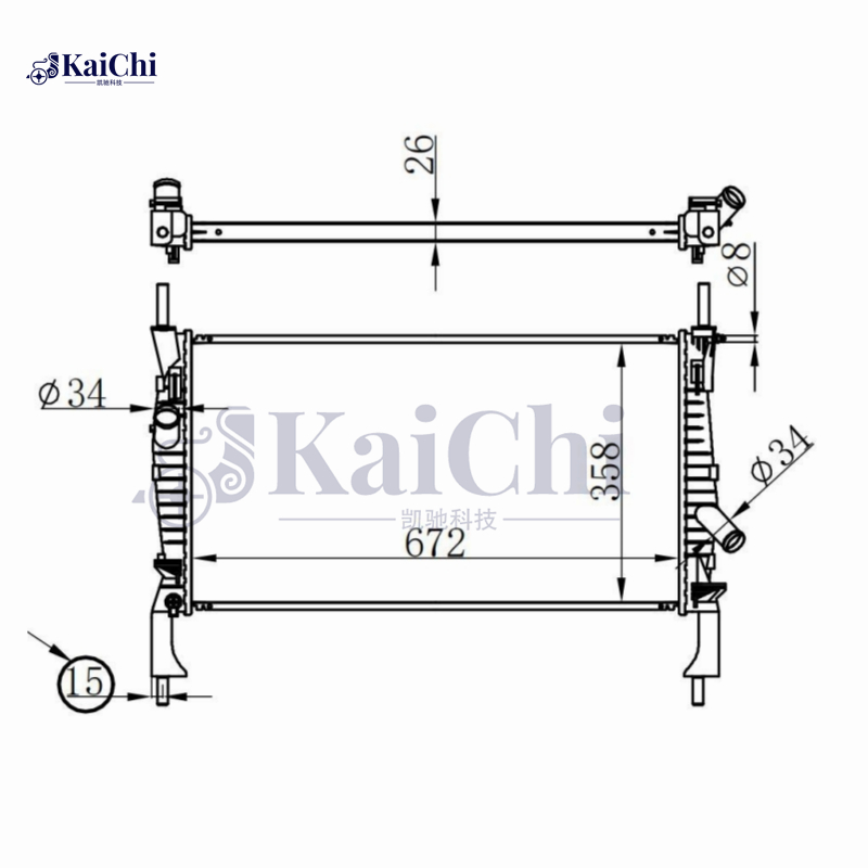 69225 Plastic Tank Radiator Fits 06-14 Ford Transit 2.3L 2.2D 2.4D TDCi