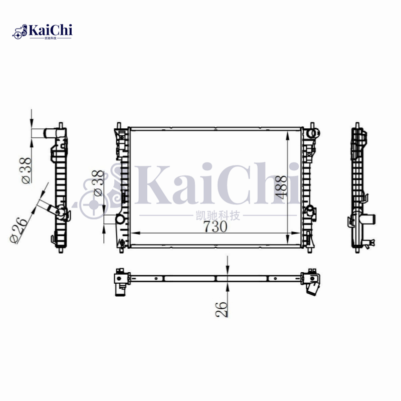 13214 Engine Radiator For 10-12 Ford Flex/Lincoln MKT 3.5L With Turbo EcoBoost