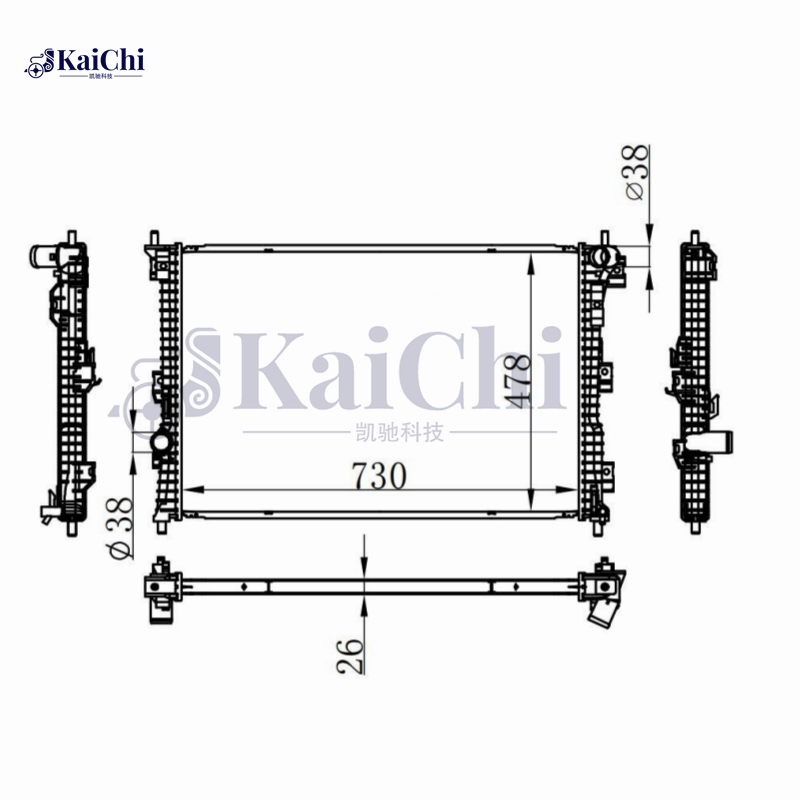 13559 Engine Coolant Radiator For 16-19 Ford Explorer 2.3L/Police Interceptor 3.5L Turbo
