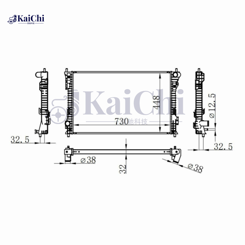13306 Aluminum Core Radiator For 13-19 Ford Taurus 3.5L/Police Intercepter Sedan 3.5L 3.7L