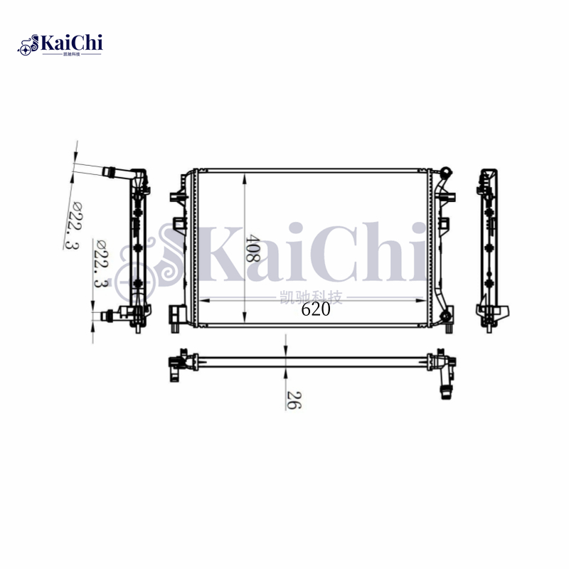 13617 Car Radiator For 2015 Volkswagen Golf/19-21 Jetta/15-16 Audi A3 TDI