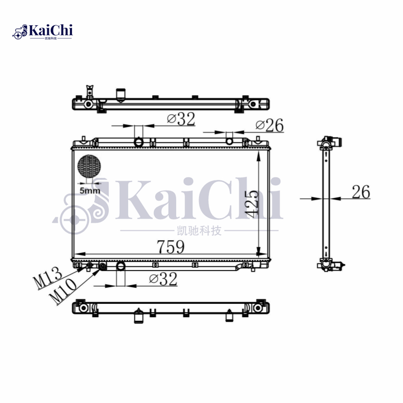 13644 OE Style Aluminum Core Cooling Radiator For 17-19 Honda CR-V 2.4L