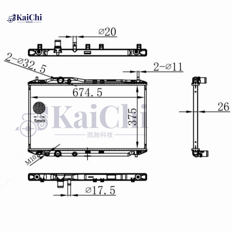 13537 Plastic Tank Aluminum Core Radiator For 16-22 Acura ILX 2.4L