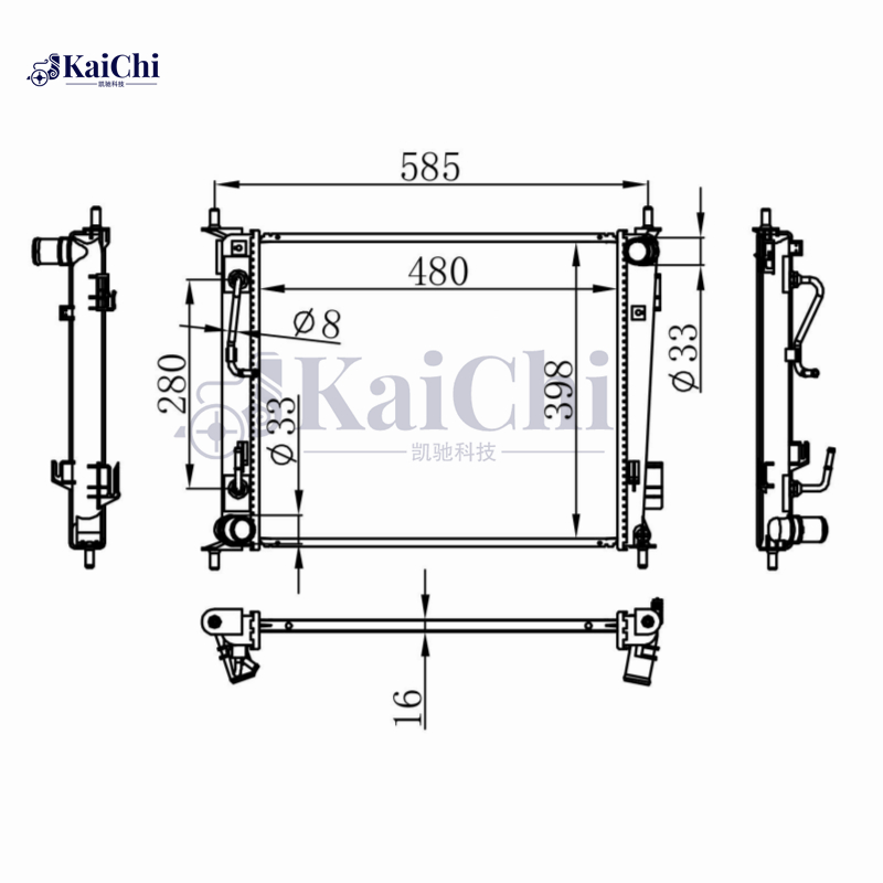 13135 Factory Style Cooling Radiator Aluminum Core For 10-11 Kia Soul 1.6L