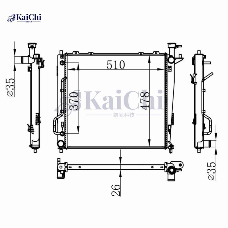 67465 Aluminum Core Radiator For 09-15 Kia Sorento II XM 2.0CRDi 2.2CRDi