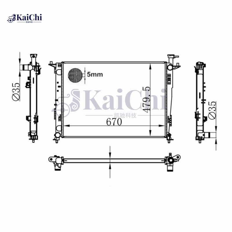 13777 Aluminum Core Radiator For 19-20 Kia Sorento/Hyundai Santa Fe 2.4L 25310C5800