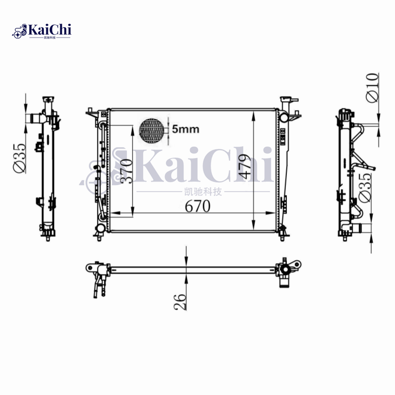 13520 OE Style Cooling Radiator Kia Sorento 3.3L 2016-2018
