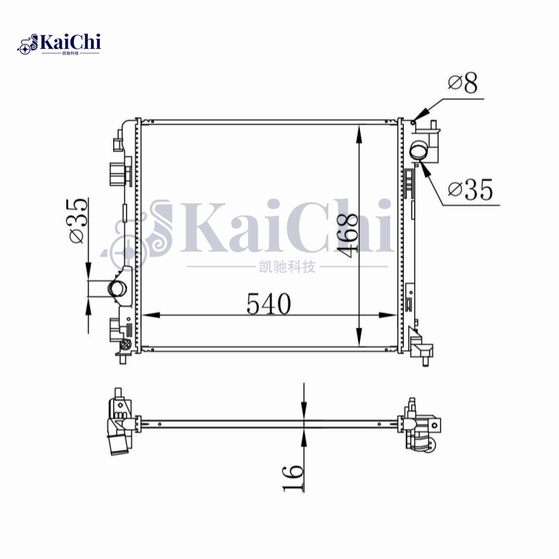 637665 Engine Cooling Radiator 2013- Nissan Qashqai II J11 1.5D 2.0L/2015- Renault Kadjar 1.5D