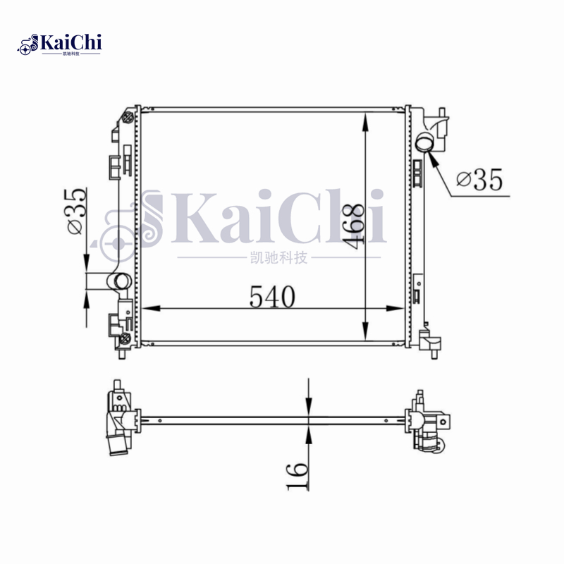 68786 Engine Cooling Radiator 2013- Nissan Qashqai II J11 1.2L 1.6L 1.6D/2014-Rogue X-Trail T32 1.6D