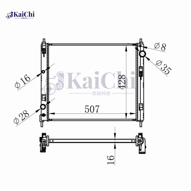 606119 Aluminum Core Radiator For 10-19 Nissan Juke/2014- Pulsar MK II 1.5DCi