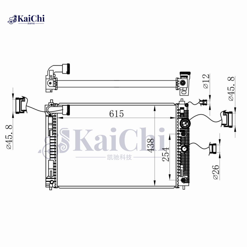 13632 Aluminum Radiator For 16-19 Infiniti Q50/17-18 Q60 2.0L Turbo