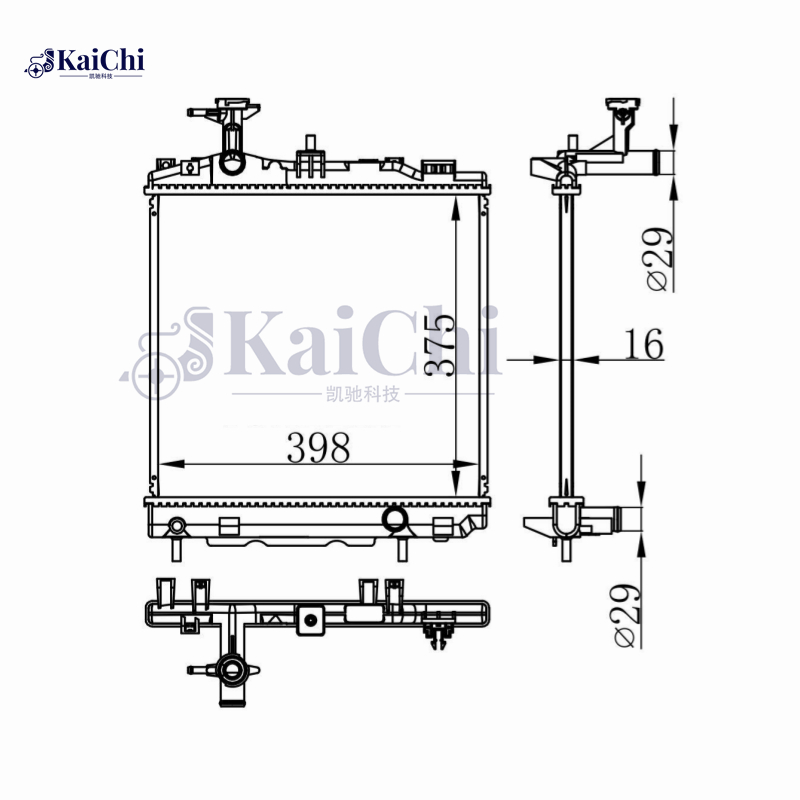 13647 Engine Radiator For 14-22 Mitsubishi Mirage 17-22 Mirage G4 1.2L Manual 1350A799