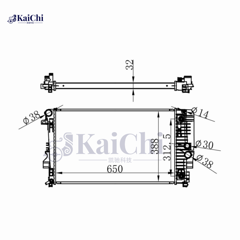 67174 Cooling Radiator For 2003- Mercedes-Benz Viano/Vito Bus/Vito/Mixto Van W639 6395010701