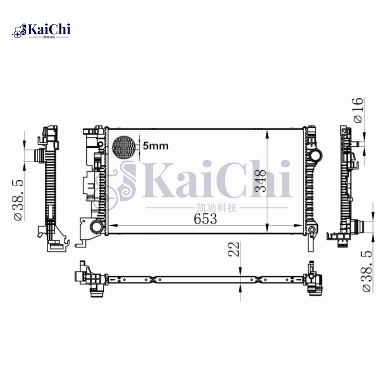 13699 Aluminum Car Radiator For 19-21 Volvo S60/17-21 S90/18-22 XC60/16-22 XC90 2.0L Turbo 313382889