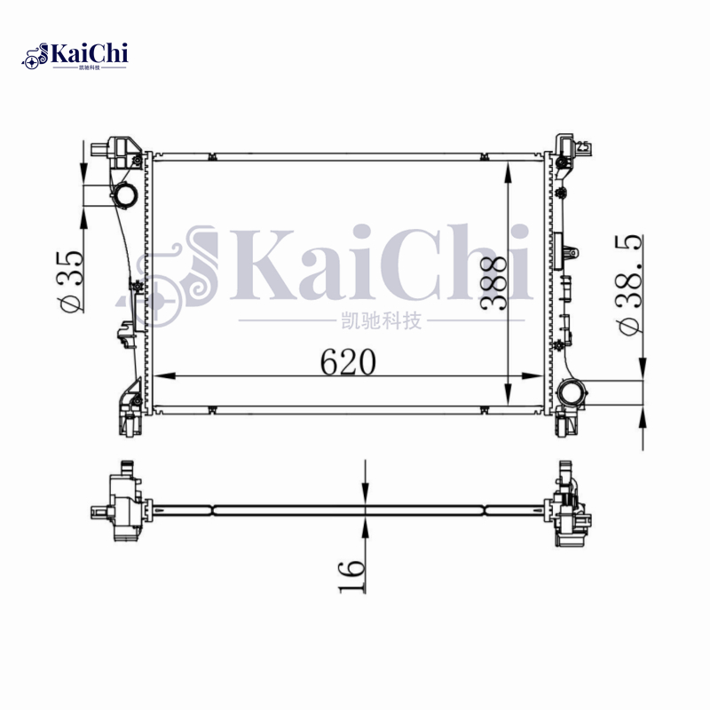 606810 Aluminum Car Radiator For 2015- Fiat Tipo 356 1.3D 1.4L 52015588