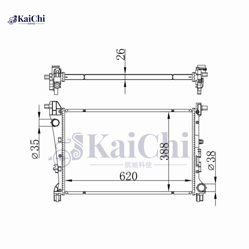 52015584 Aluminum Car Radiator For 2016- Fiat Tipo 1.4L/1.4LPG/1.6D 52015584