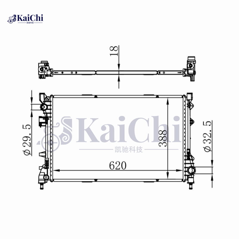 13245 Engine Radiator For 09-19 Fiat 500 L4 1.4L 55111352AA