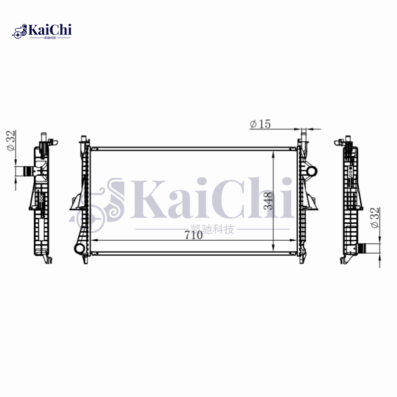 636019 Aluminum Radiator For 2009- Peugeot 407/2010- Peugeot 508/Citroen C5/09-12 Citroen C6 2.2D 3.0D 1330X1