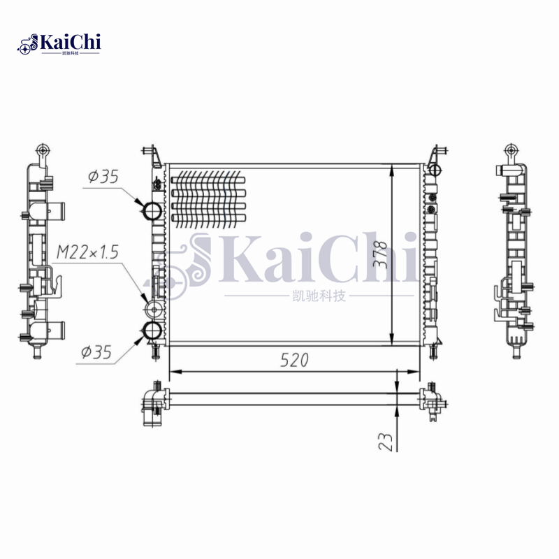 61683 Mechanical Radiator For 1998- Fiat Palio/98-12 Siena/2003- Strada Pickup 1.2L 1.4L 1.6L 46779393