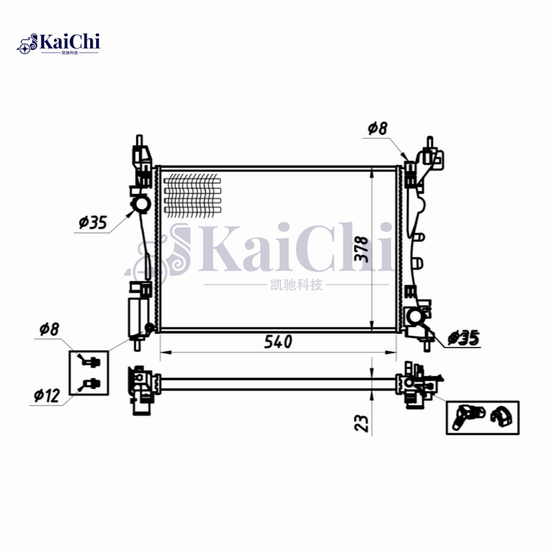 636005 Mechanical Radiator For 2008- Peugeot Bipper/Citroen Nemo/2007- Fiat Fiorino/2008- Qubo 225 1.4L 1330T8