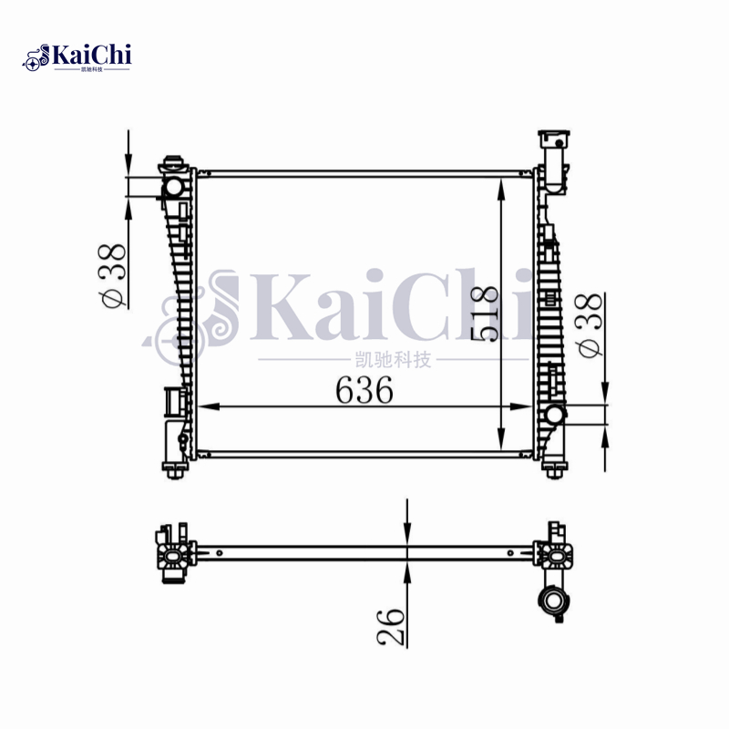 13200 Brazed Aluminum Car Radiator For 11-17 Dodge Durango/22- SRT/11-16 Jeep Grand Cherokee 3.6L 5.7L 6.4L