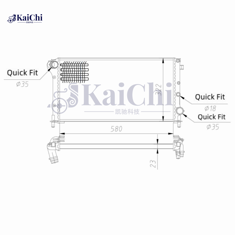 617846 Mechanical Radiator For 2003- Fiat Panda 169 1.1L 1.2L 46798743