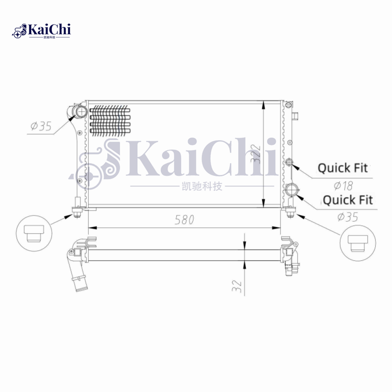 617847 Mechanical Radiator For 2003- Fiat Panda 169 1.3D 51706204
