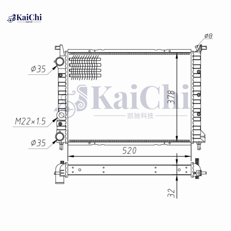 61804 Mechanical Radiator For 96-02 Fiat Palio/99-06 Strada Pickup 1.7D 46440541