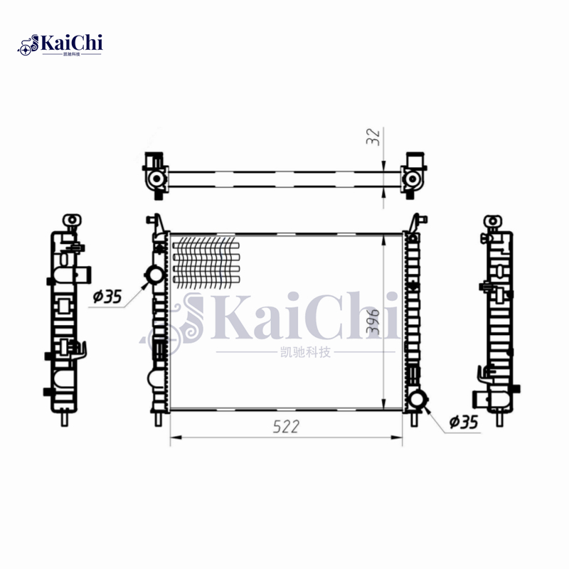 617862 Mechanical Radiator For 2006- Fiat Strada/03-09 Siena/03-12 Palio 1.3D 51718122