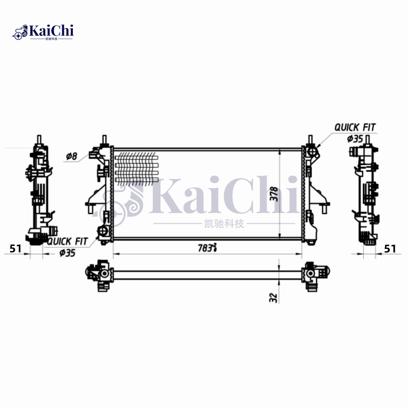 63555A Mechanical Radiator For 2006- Fiat Ducato 250/Citroen Relay II/Peugeot Boxer 2.2D 2.3D 3.0D 1330Q2