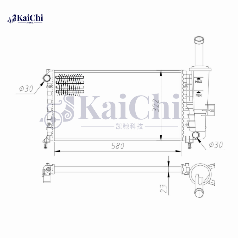 61764 Mechanical Radiator For 99-10 Fiat Punto 188 1.2L 46745043