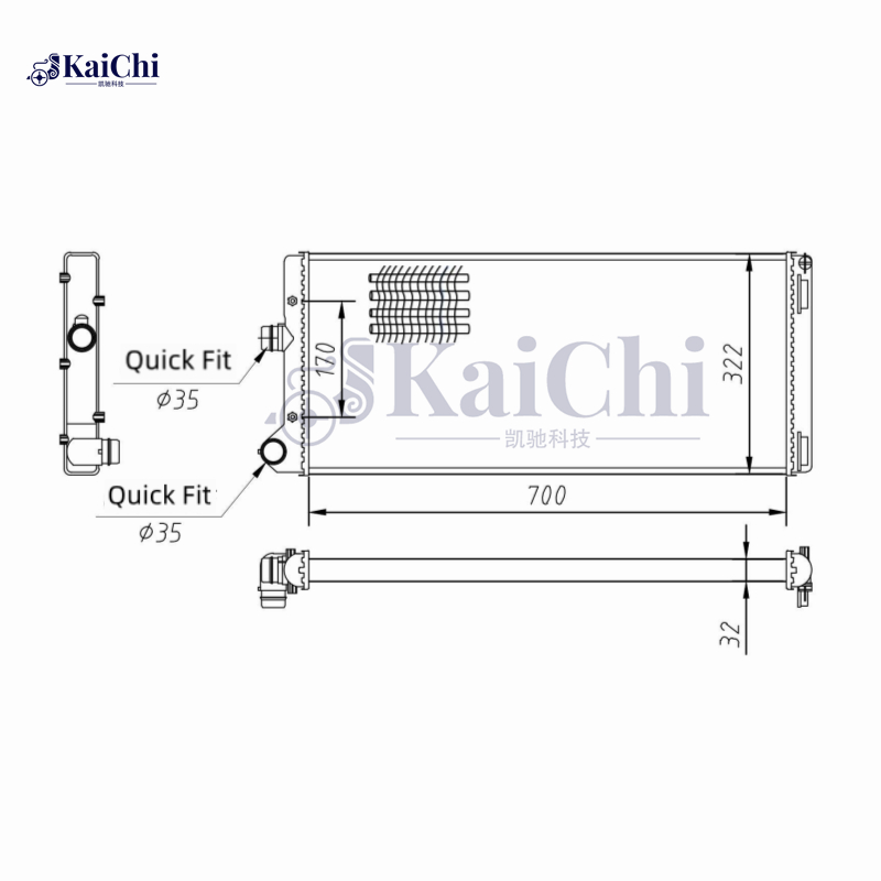 61887 Mechanical Radiator For 99-12 Fiat Punto 188 1.9D 46739749