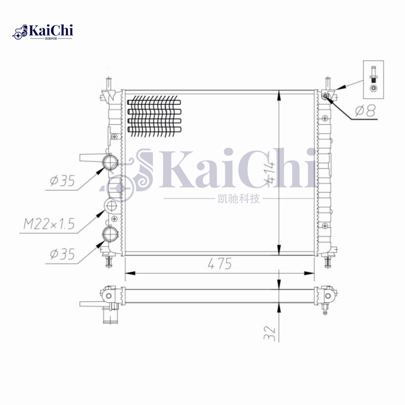 61786 Mechanical Radiator For 95-02 Fiat Brava/96-02 Marea/99-10 Multipla 1.2L 1.4L 1.6L 46420484